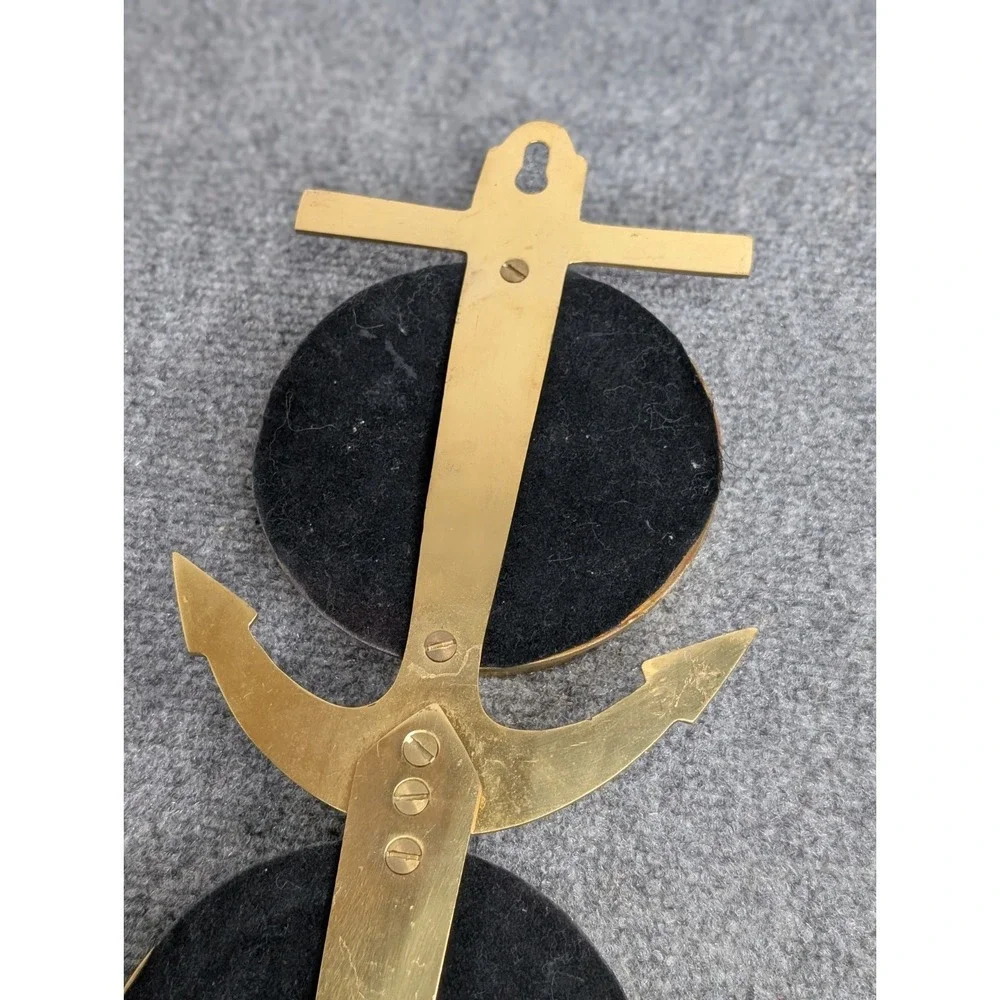 Vintage Brass Anchor Wall Weather Station Quartz Clock Thermometer Hygro‎ READ